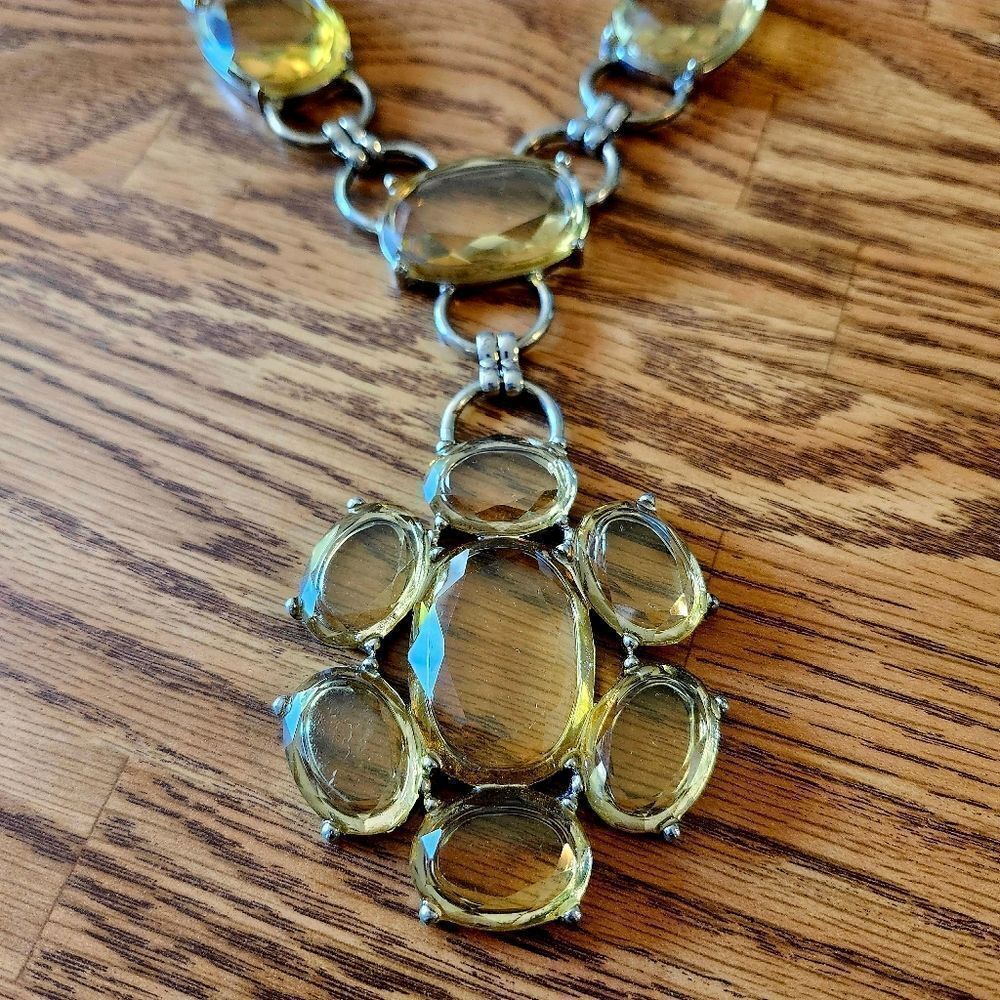 Y Drop Crystal Necklace Statement Making! - image 2